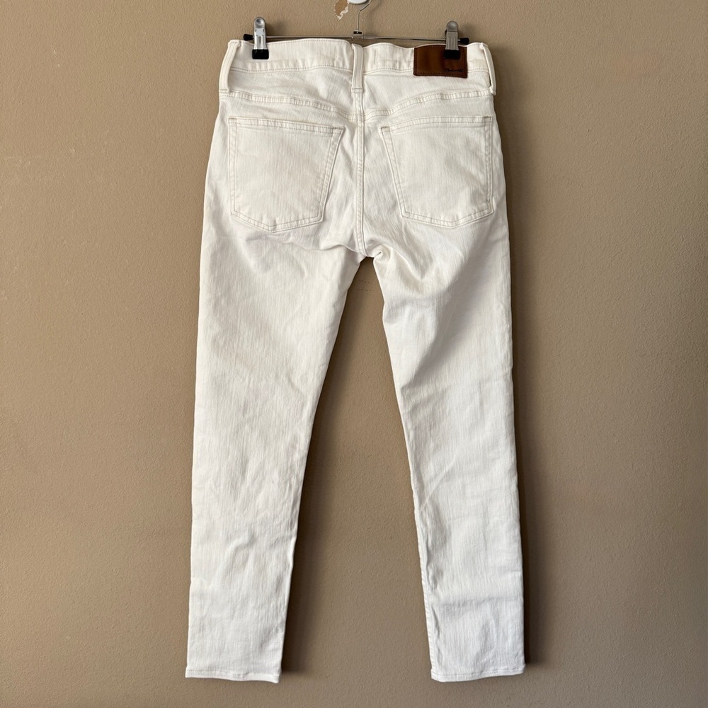 Madewell 9 Inch Mid Rise White Skinny Jeans Size 31 - Picture 6 of 10